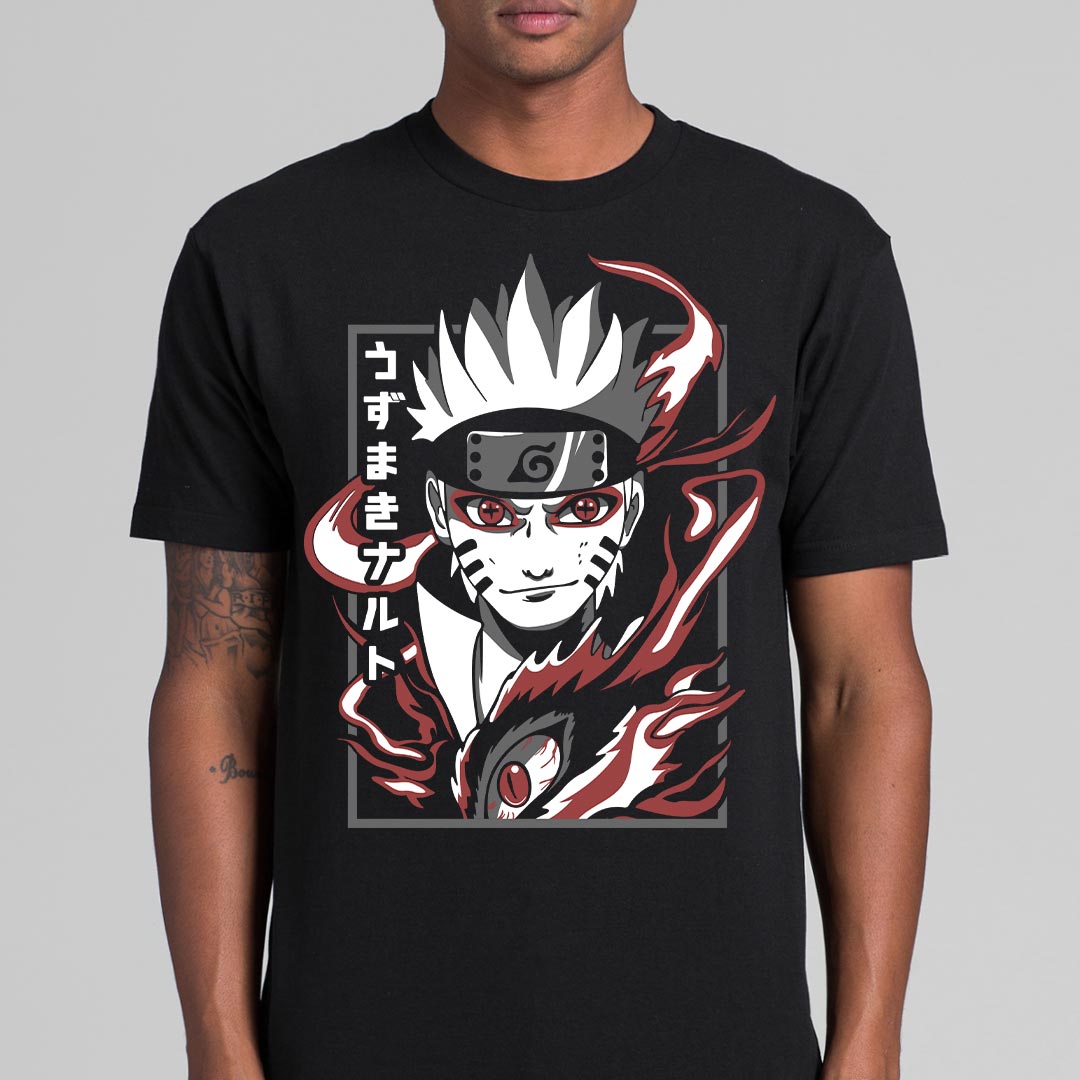 Naruto Nine Tails Mode T-shirt Japanese anime Tee