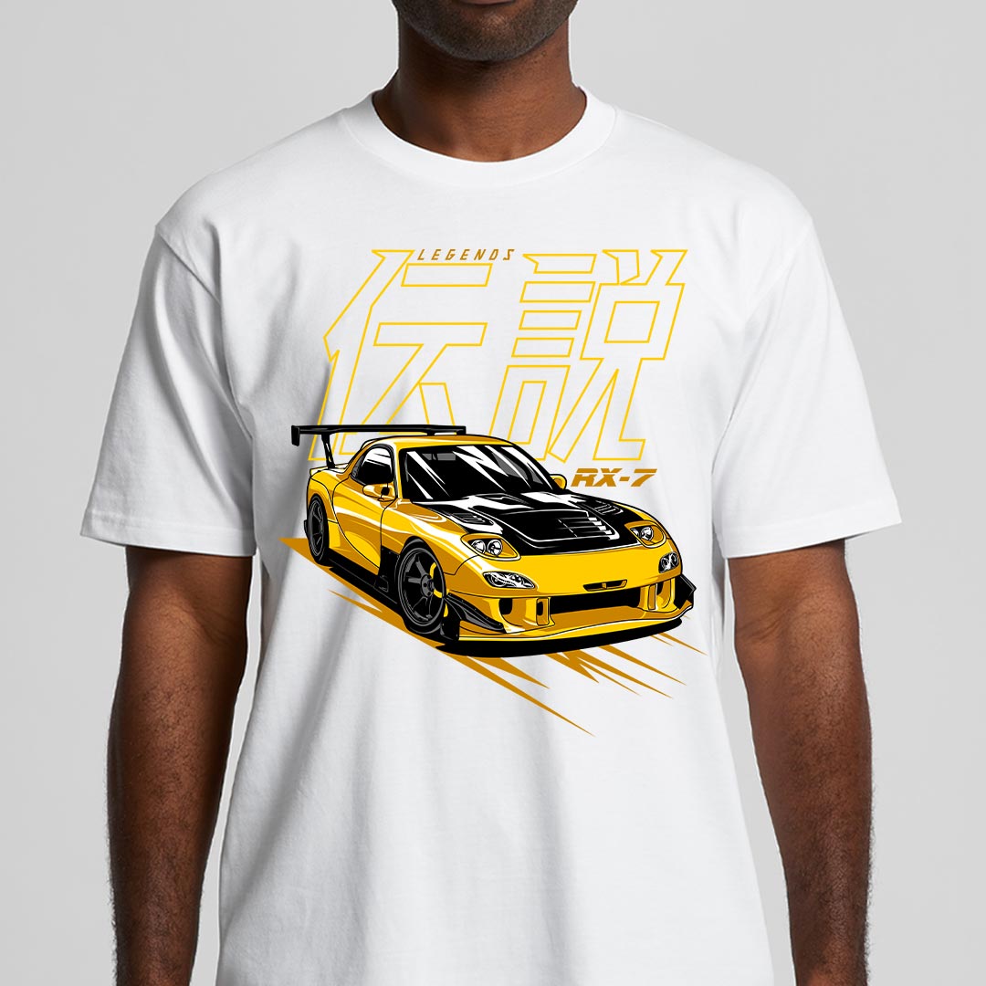 Mazda Legends RX-7 JDM White T-Shirt Speed Garage Tee