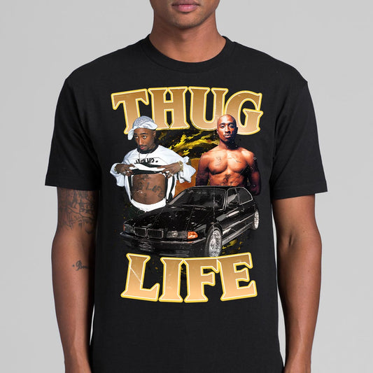 2 PAC V6 Thug Life T-Shirt Rapper Family Fan Music Hip Hop Culture