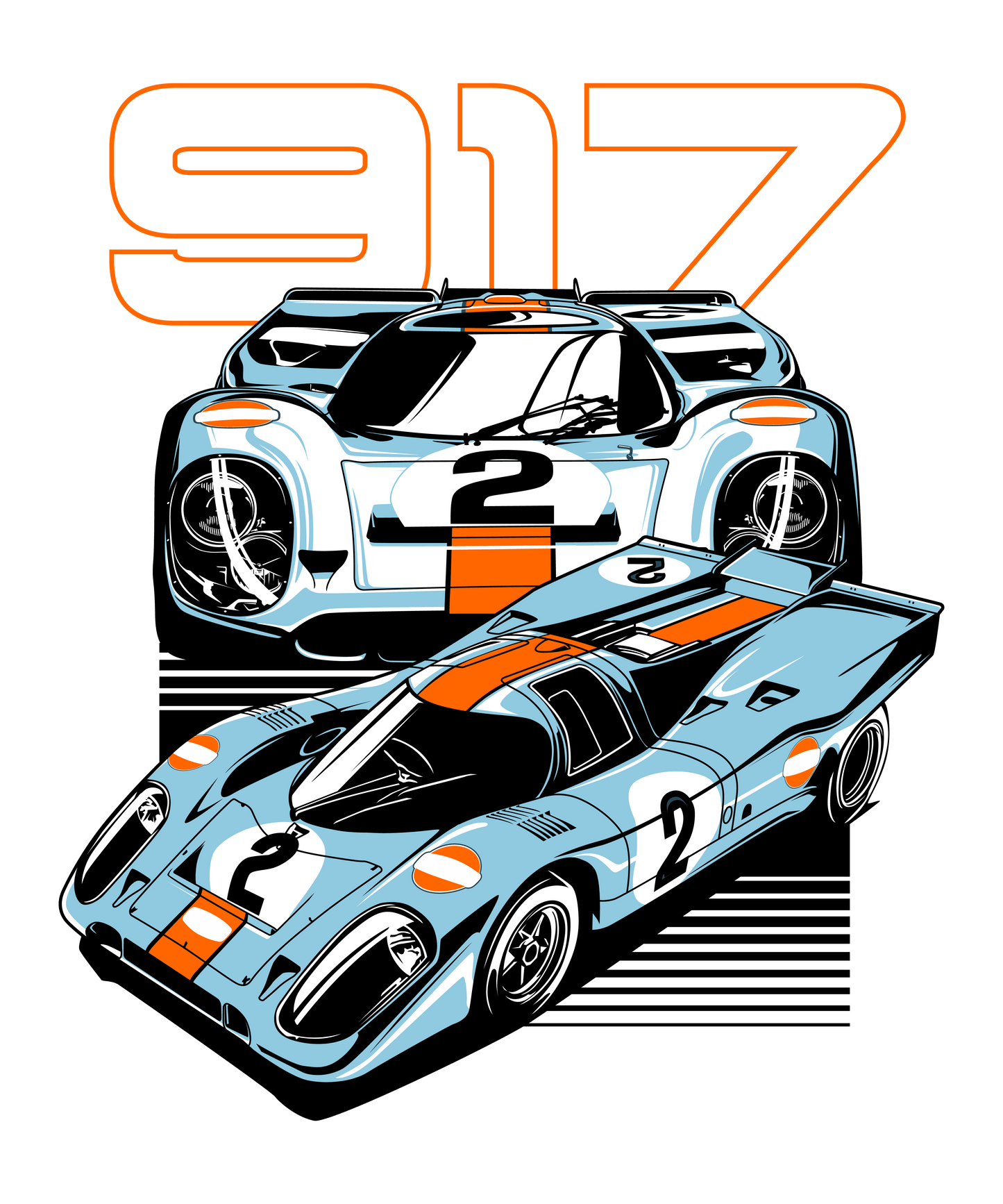 Porsche 917 White T-Shirt Garage Speed Tee