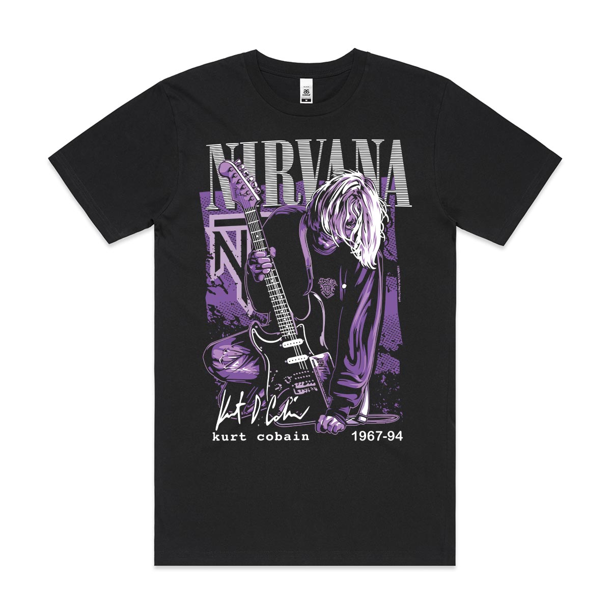 NIRVANA Kurt Cobain Band T-Shirt Cotton Block Tee