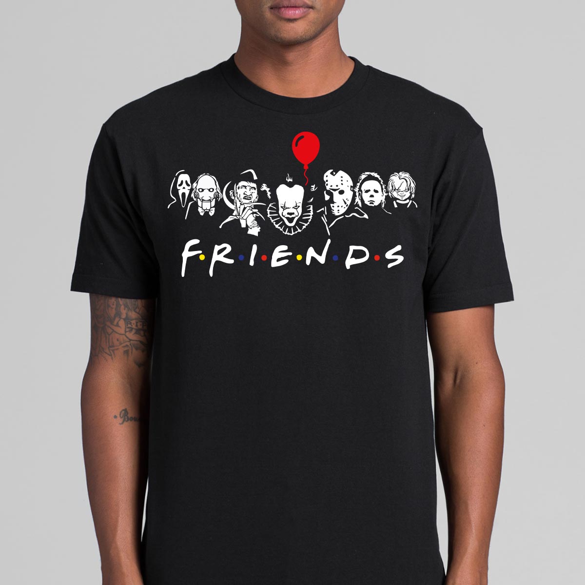 horror movies Friends T-Shirt Cotton Block Tee
