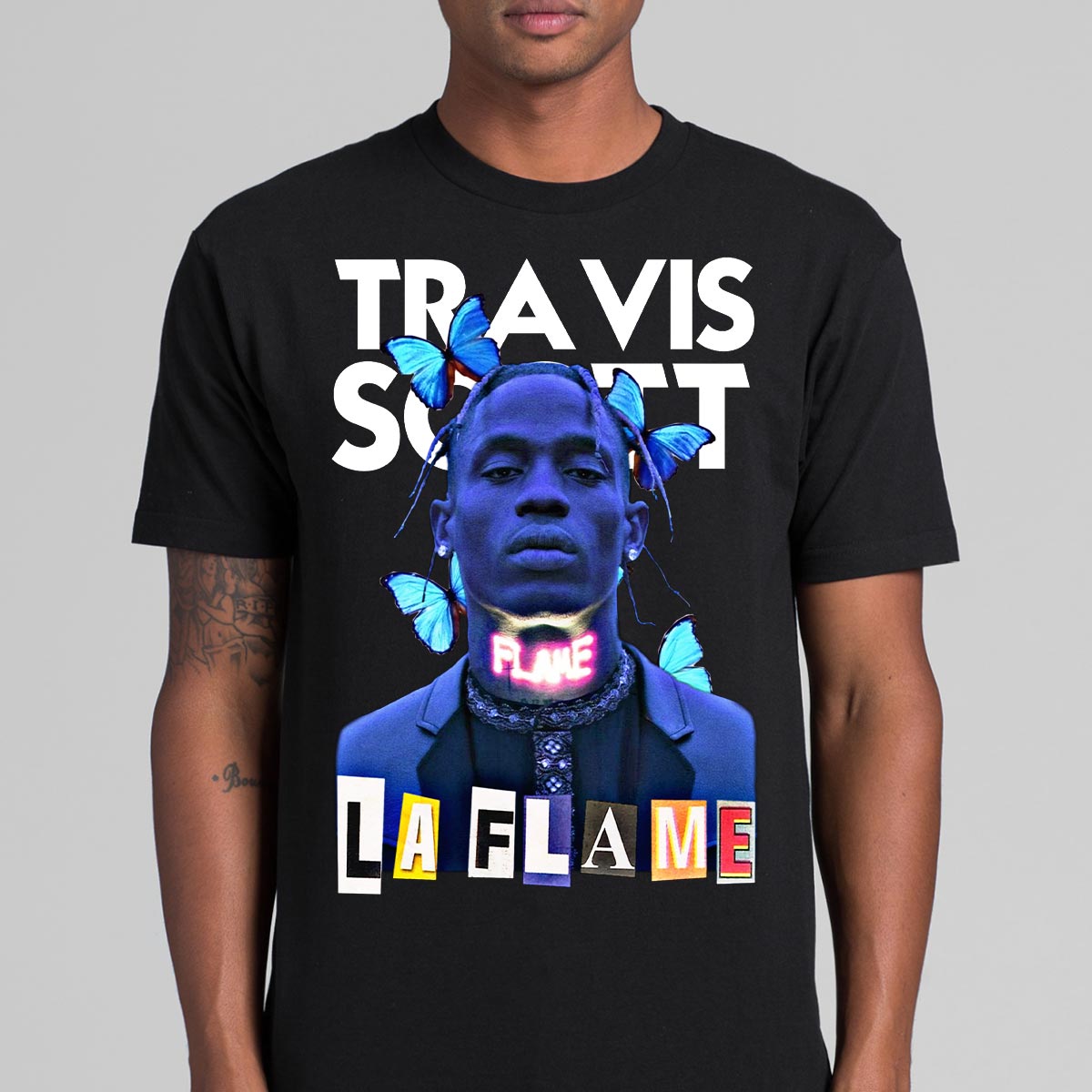 Travis Scott LA Flame T-Shirt Rapper Family Fan Music Hip Hop Culture